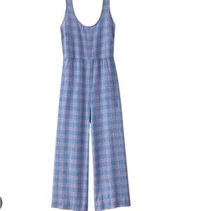 Patagonia Blue and Pink Jumpsuit with Wide-Leg Design